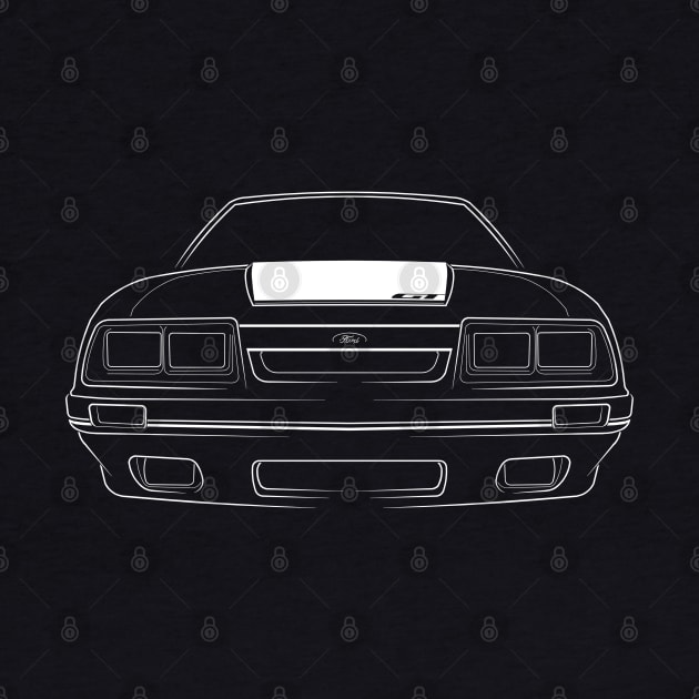 1985 Ford Mustang GT - front stencil, white by mal_photography